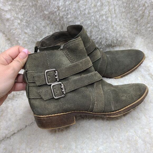Sam Edelman suede leather olive green‎ ankle boots 8.5 - Picture 2 of 9